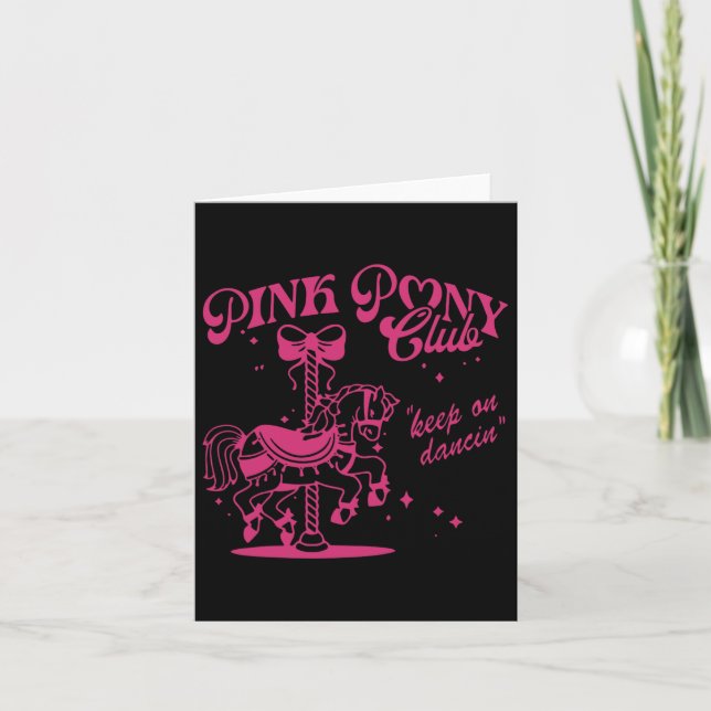 Pony Och Klädperska Rosa Flicka Klubb Cowgirl  Kort (Framsida)