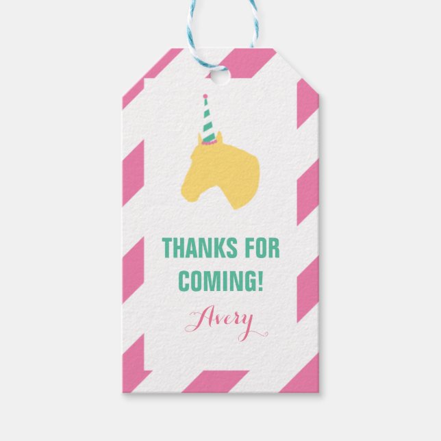 Pony Party Personlig Gift Märkre Rosa Presentetikett (Framsidan)