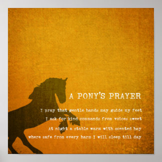 PONY PRAYER 12 x 12 Kanvastryck Poster