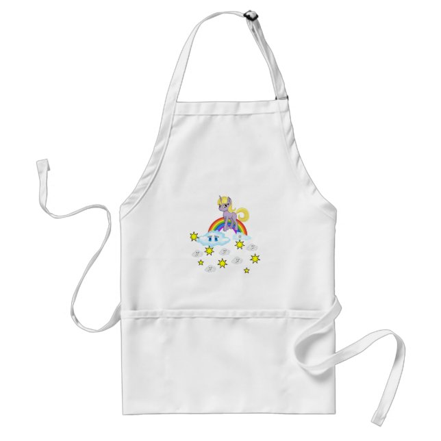 Pony Rainbow Lycklig Clouds Kitchen Apron Förkläde (Framsidan)