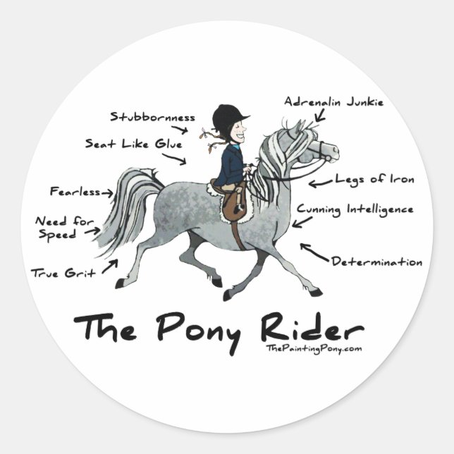 Pony Rider Runt Klistermärke (Framsida)