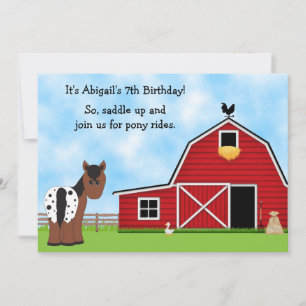 Pony Rides Birthday-inbjudan Inbjudningar