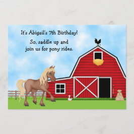Pony Rides Birthday-inbjudan Inbjudningar