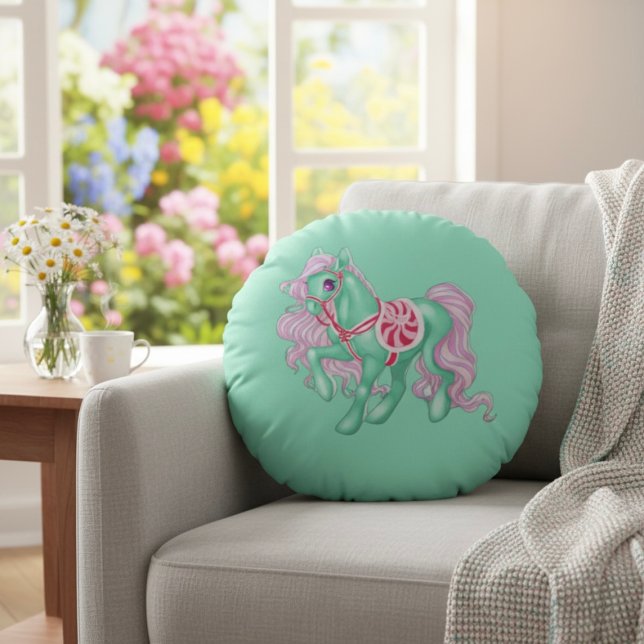 Pony Round Pillow Rund Kudde (Skapare uppladdad)