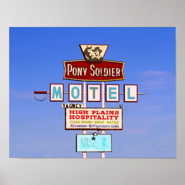 Pony Soldier Motel Sign, Tucumcari, N.M. Poster (Framsidan)