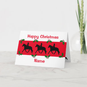 Pony Trotting Silhouette Lycklig jul Kort