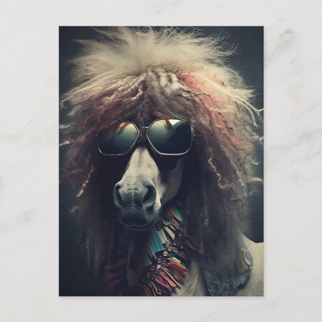Pony with Clown Hair and Sunglasses Vykort (Framsida)