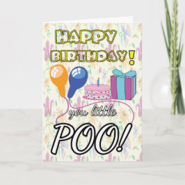 POO Balloons Cake-ungar, söt födelsedag Kort