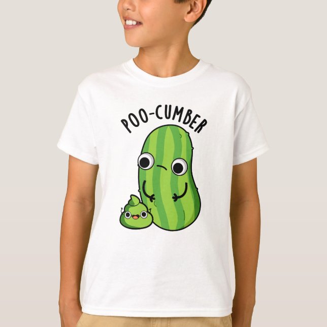 Poo-cumber Funny Cucumber Pun T Shirt (Framsida)