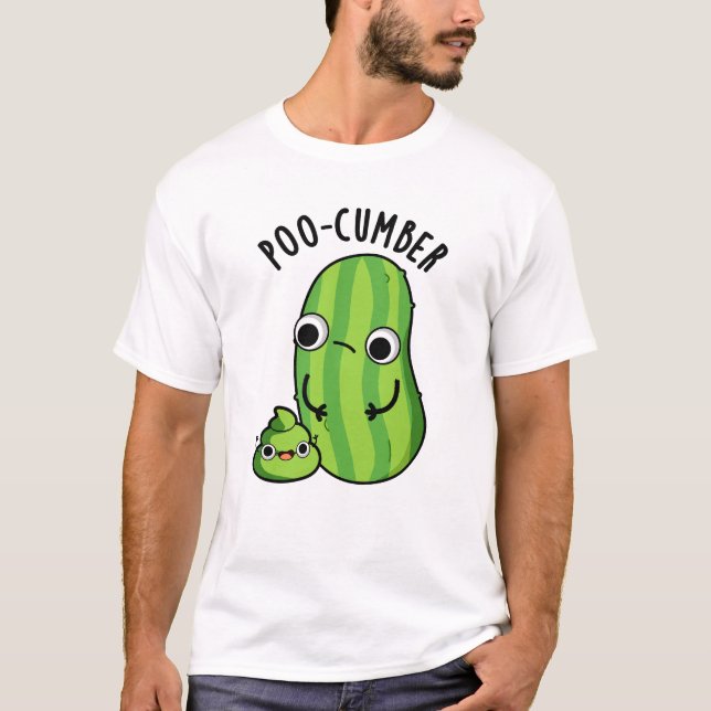 Poo-cumber Funny Cucumber Pun T Shirt (Framsida)