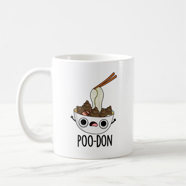 Poo-don Rollig Udon Skämt  Kaffemugg (Vänster)