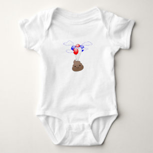 Poo Emoji Flyger Med Ballonger Tee Shirt