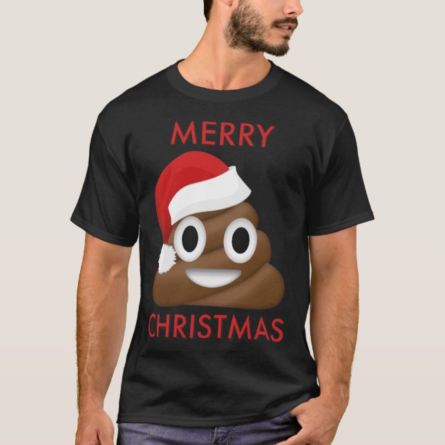 Poo Emoji God jul Essential T-Shirt (Framsida)