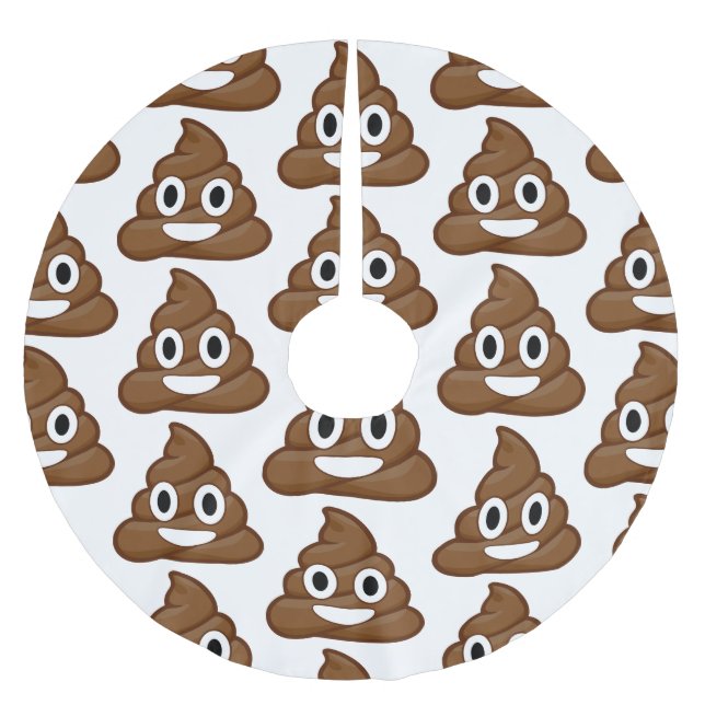 poo emoji julafton julgran skirt julgransmatta borstad polyester (Framsidan)
