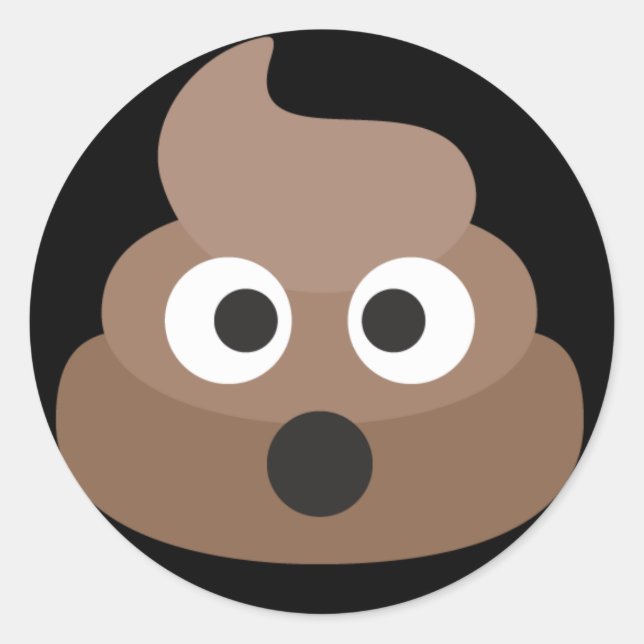 Poo Emoji Runt Klistermärke (Framsida)