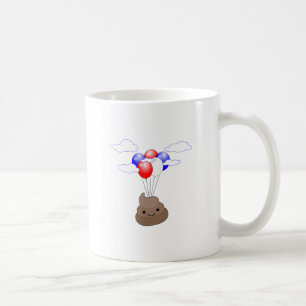 Poo Emoji som flyger med ballonger Kaffemugg