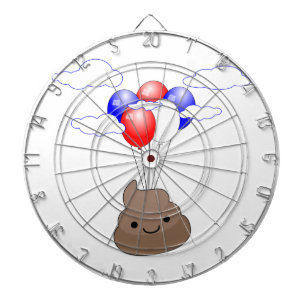 Poo Emoji som flyger med ballonger Piltavla