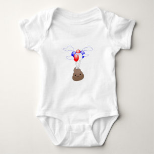 Poo Emoji som flyger med ballonger T Shirt