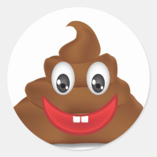 poo emojis runt klistermärke