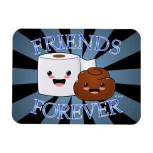 Poo och Toilet Papper Friends Forever Magnet