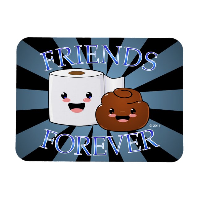 Poo och Toilet Papper Friends Forever Magnet (Horisontell)