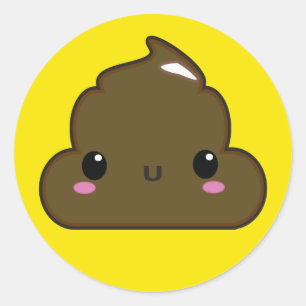 Poo Sticker! Runt Klistermärke