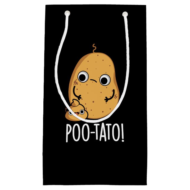 Poo-tato Funny Veggie Poop Pun Mörk BG (Framsidan)