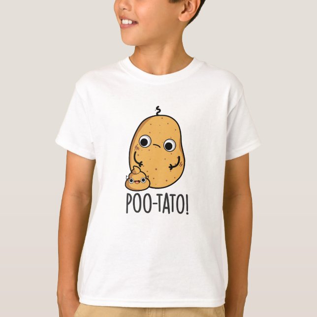 Poo-tato Funny Veggie Poop Pun T Shirt (Framsida)