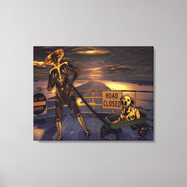 Pooch Abduction Wrapped Canvas (Framsida)