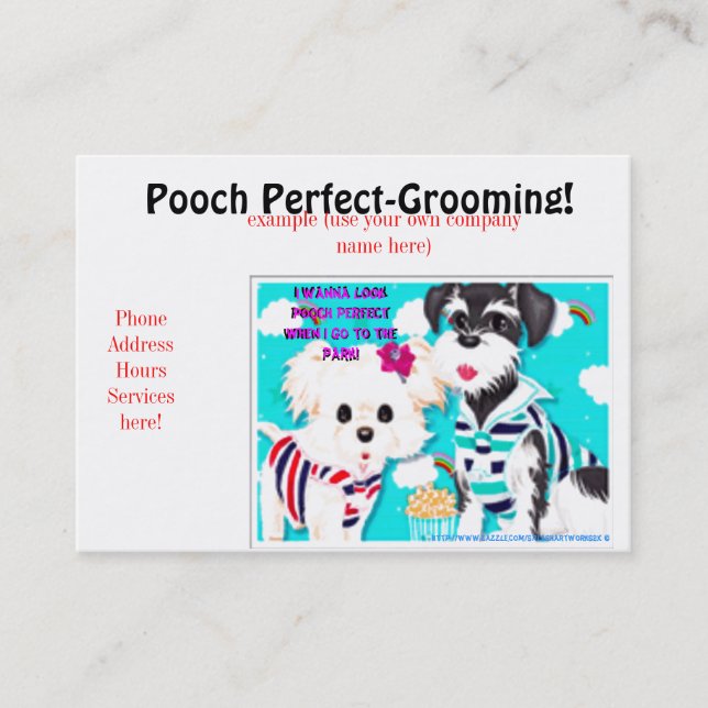 "Pooch Perfekt Grooming BC" Visitkort (Framsida)