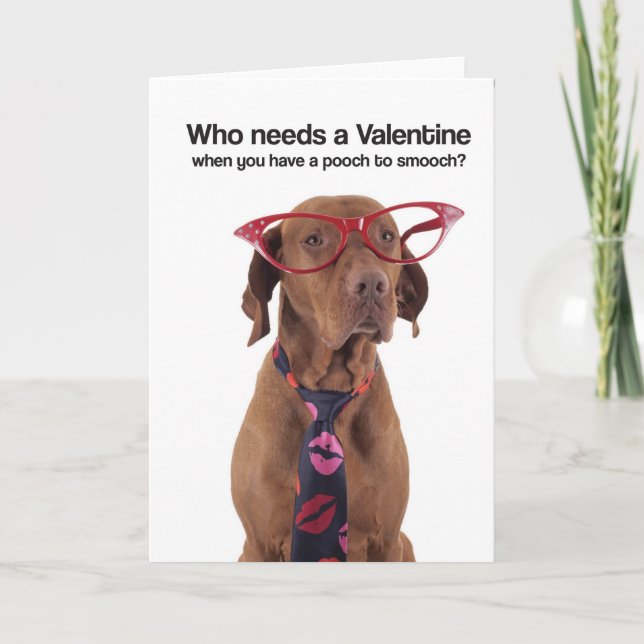 Pooch som smår-hånglar (det Vizsla) hälsningkortet Helgkort (Framsida)