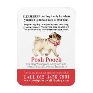 Pooch söta pug hund progeringstjänster magnet