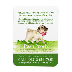 Pooch söta pug hund progeringstjänster magnet