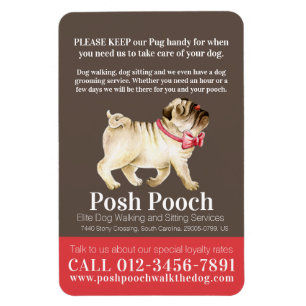Pooch söta pug hund progeringstjänster magnet