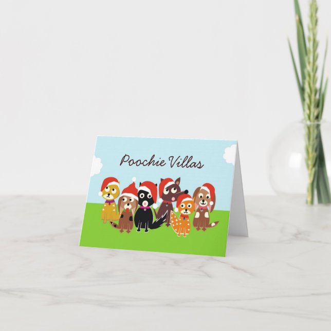 Poochie Villas jul Helgkort (Framsida)