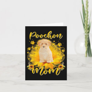 Poochon Hundmamma Med Solros Hundfötter Mors Dag Kort