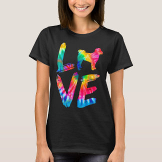 Poochon Tie Dye Kärlek Hund Mamma Pappa T Shirt