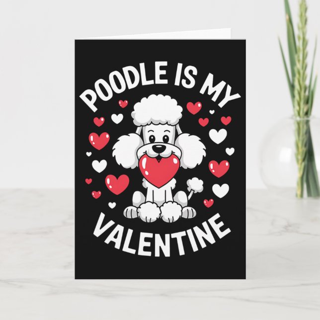 Poodle Alla hjärtans dag Sött valp kärleksdesign  Kort (Framsida)