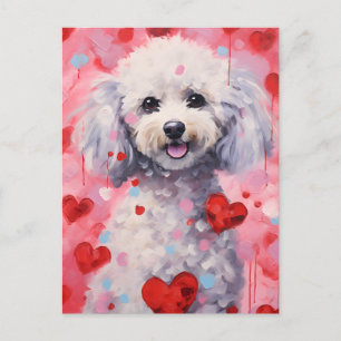 Poodle Alla hjärtans dag Vykort