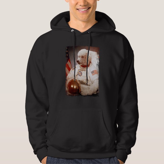 Poodle Astronaut Moon Space Mission Animal Astrona Hoodie (Framsida)