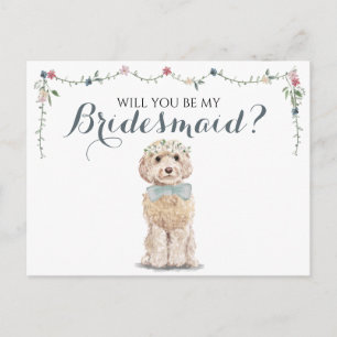Poodle Boo Hund Bröllop Brudtärna Var Min Brudtärn Inbjudan Vykort
