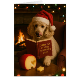 Poodle 'Cheese Tax' Christmas card Hälsningskort