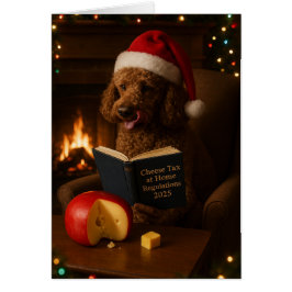 Poodle 'Cheese Tax' Christmas card Hälsningskort