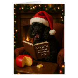 Poodle 'Cheese Tax' Christmas card Hälsningskort