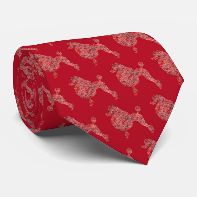 Poodle Cute Christmas Dog Silhouette Red Neck Slips (Rullad)
