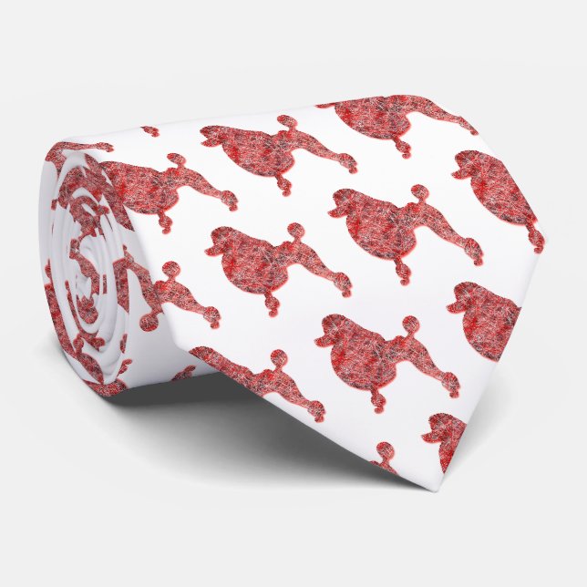 Poodle Cute Christmas Dog Silhouette White Neck Slips (Rullad)