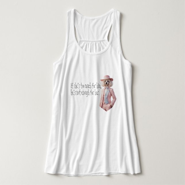 Poodle Dame visa ord du är nog  Linne Med Racerback (Design framsida)