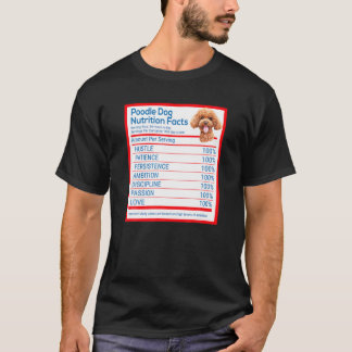 Poodle Dog Breed Owner Funny Nutrition Facts Gift T Shirt