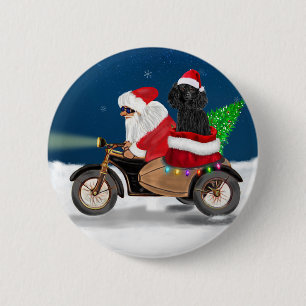 Poodle Dog Christmas Santa Claus Knapp