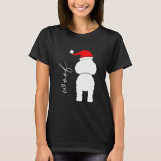 Poodle Dog In Santa Claus Hat T Shirt